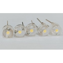 LED Unique Light 8mm LED Diode Lights (Straw Hat Clear Transparent DC 3V 250mA) Bright Lighting Bulb Lamps Electronics Components Indicator Light Emitting Diodes - pack of 10Pcs