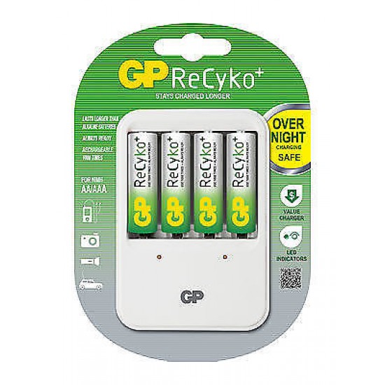 Godrej GP ReCyKo USB Rechargeable Battery Cell Charger + 4 Pc 2100 mAmp AA Cells
