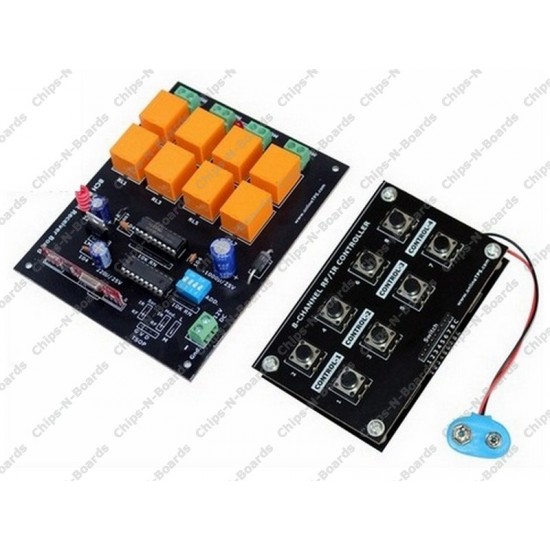 Remote Control Board 8 Channel RF - 433/315 MHz with Relay