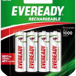 Eveready AA 600mAmp NiMH Rechargeable Battery Cell Pack of 4
