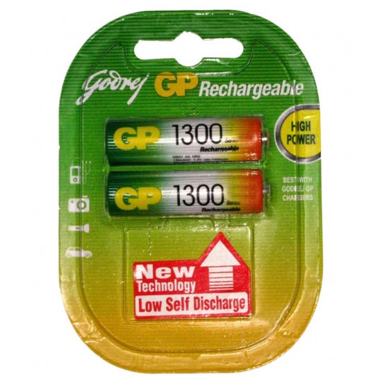 Godrej GP AA 1300mAh NiMh Rechargeable Battery Cell Pack of 2