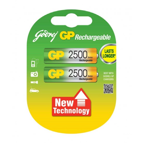 Godrej GP AA 2500mAh NiMh Rechargeable Battery Cell Pack of 2