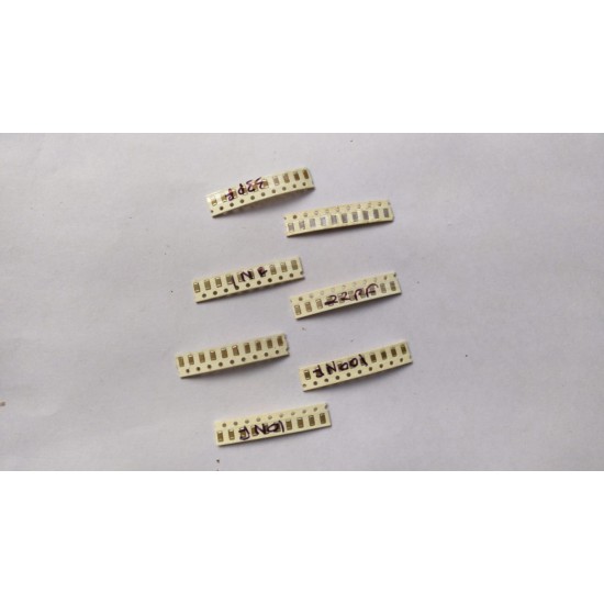 Mixed SMD Ceramic Capacitor 1206 Package - Pack OF - 70 Pcs - 10Pcs Each of - 1NF (102)  10NF (103)  100NF (104)  18PF 22PF  27PF  33PF